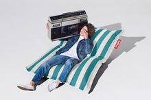 Load image into Gallery viewer, Guy Laying on a Stripe Azur Fatboy Original Slim Outdoor Bean Bag
