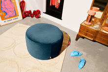 Load image into Gallery viewer, Deep Sea Fatboy Point Large Recycled Royal Velvet Pouf Sitting in a Room on a Rug
