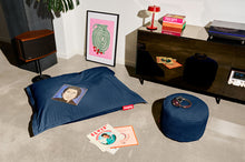 Load image into Gallery viewer, Deep Blue Fatboy Point Recycled Cord Ottoman and Slim Bean Bag in a Room
