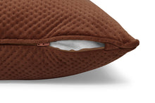 Load image into Gallery viewer, Tobacco Fatboy Recycled Royal Velvet Square Pillow Zipper