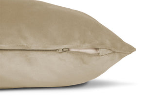 Fatboy Square Recycled Velvet Throw Pillow - Camel Zipper