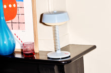 Load image into Gallery viewer, Jet Blue Fatboy Bellboy Lamp on a Bar Top