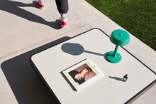 Load image into Gallery viewer, Jungle Green Fatboy Bellboy Lamp on a Paletti Table
