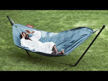 Load and play video in Gallery viewer, Headdemock Superb Hammock Storm Blue (Black Rack)