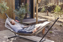 Load image into Gallery viewer, Guy Laying in a Grey Taupe Fatboy Headdemock Superb Hammock