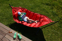 Load image into Gallery viewer, Lady Laying on a Red Fatboy Headdemock Superb Hammock