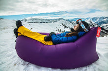 Load image into Gallery viewer, Snowboarder Laying on a Purple Fatboy Lamzac the Original
