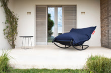 Load image into Gallery viewer, Original Outdoor Bean Bag on a Black Fatboy Rock 'n Roll Rocker