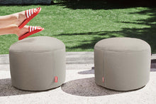 Load image into Gallery viewer, Two Grey Taupe Fatboy Point Outdoor Ottomans on a Patio