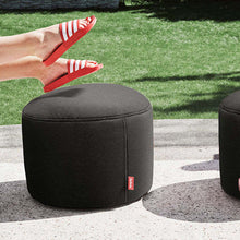 Load image into Gallery viewer, Two Thunder Grey Fatboy Point Outdoor Ottomans on a Patio