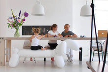 Load image into Gallery viewer, Kids Sitting on a White Fatboy Attackle Bench at a Table