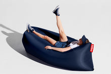 Load image into Gallery viewer, Girl Laying on a Dark Blue Fatboy Lamzac