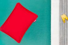 Load image into Gallery viewer, Red Fatboy Floatzac Floating in a Pool