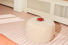 Load image into Gallery viewer, Ecru Fatboy Point Large Sherpa with a Plate of Fruit