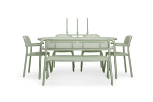 Mist Green Fatboy Toni Tavolo Outdoor Dining Table and Chairs with Candle Stick