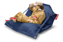 Load image into Gallery viewer, Model Sitting in a Dark Blue Fatboy Buggle-Up