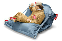 Load image into Gallery viewer, Model Sitting on a Jeans Light Blue Fatboy Buggle-Up