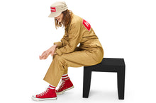 Load image into Gallery viewer, Girl Sitting on a Black Fatboy Concrete Seat