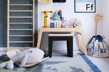 Load image into Gallery viewer, Black Fatboy Concrete Seat at a Desk