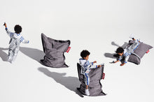 Load image into Gallery viewer, Boy with Grey Fatboy Junior Stonewashed Bean Bag Chairs
