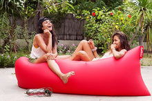 Load image into Gallery viewer, Two Girls Laying in a Red Fatboy Lamzac the Original
