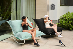 Fatboy Original Outdoor Bean Bags with Rock 'n Roll Rockers on a Patio