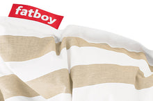 Load image into Gallery viewer, Stripe Sandy Beige Fatboy Original Outdoor Bean Bag Label
