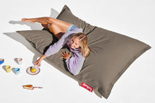 Load image into Gallery viewer, Girl Laying on a Taupe Fatboy Original Stonewashed Bean Bag