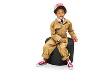 Load image into Gallery viewer, Boy Sitting on a Black Fatboy Point Ottoman