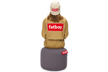 Load image into Gallery viewer, Girl Sitting on a Grey Fatboy Point Stonewashed Pouf