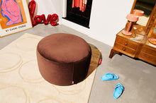 Load image into Gallery viewer, Tobacco Fatboy Point Large Recycled Royal Velvet Pouf Sitting in a Room on a Rug
