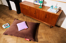 Load image into Gallery viewer, Tobacco Original Slim Recycled Royal Velvet Bean Bag on the Floor in a Living Room

