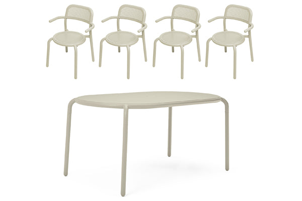 Toni Tavolo Table Set + 4 Armchairs