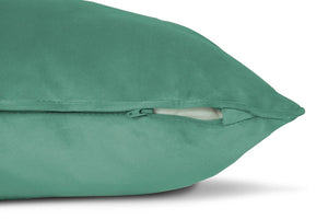 Fatboy Square Recycled Velvet Throw Pillow - Sage Zipper