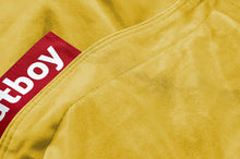 Load image into Gallery viewer, Fatboy Original Slim Recycled Velvet Bean Bag Chair - Gold Honey Closeup
