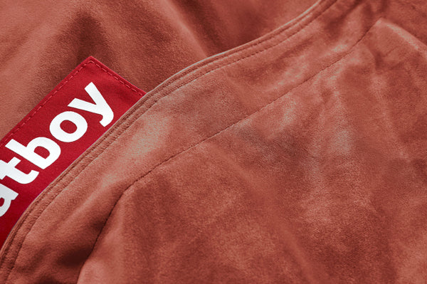 Rhubarb Fatboy Slim Velvet Bean Bag Closeup