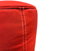 Red Fatboy Point Outdoor Ottoman with White Stitching - Closeup