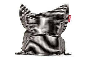 Original Slim Terry Beanbag Chair Black Cream