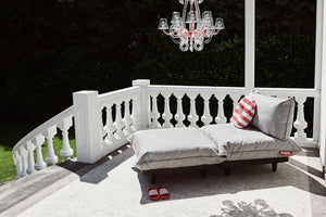 Mist Fatboy Daybed Lounger on a Balcony