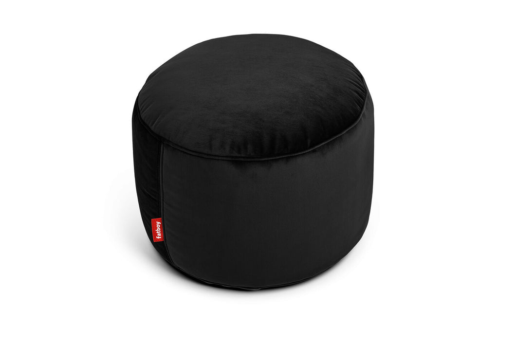 Point Recycled Velvet Pouf Ottoman