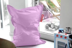Lilac Fatboy Junior Bean Bag Chair in a Play Room by the Door