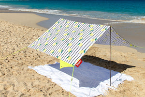 Sicily Fatboy Miasun Sun Shade Setup on the Beach