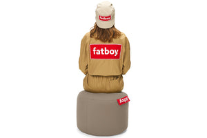 Girl Sitting on a Taupe Fatboy Point Stonewashed