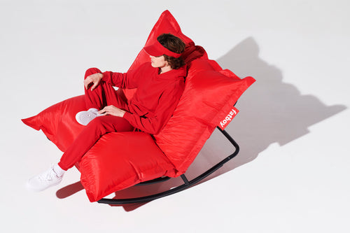Red Fatboy Original Bean Bag and Rock 'n Roll Rocker with Model