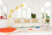 Load image into Gallery viewer, Honey Fatboy Puff Weave Pillows on a Limestone Sumo Sofa Grand
