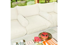 Load image into Gallery viewer, Limestone Fatboy Puff Weave Rolster Pillow on A Sumo Sofa
