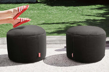 Load image into Gallery viewer, Two Thunder Grey Fatboy Point Outdoor Ottomans on a Patio
