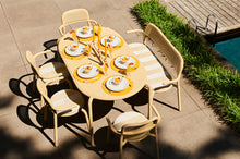 Load image into Gallery viewer, Stripe Sandy Beige Toni Bankski Pillow with a Toni Tavolo Dining Table
