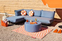 Load image into Gallery viewer, Psych-o Fatboy Circle Outdoor Pillows on a Paletti Lounge
