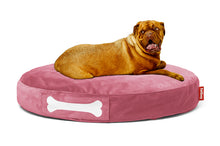 Load image into Gallery viewer, Dog Laying on a Deep Blush Fatboy Doggielounge Velvet Dog Bed
